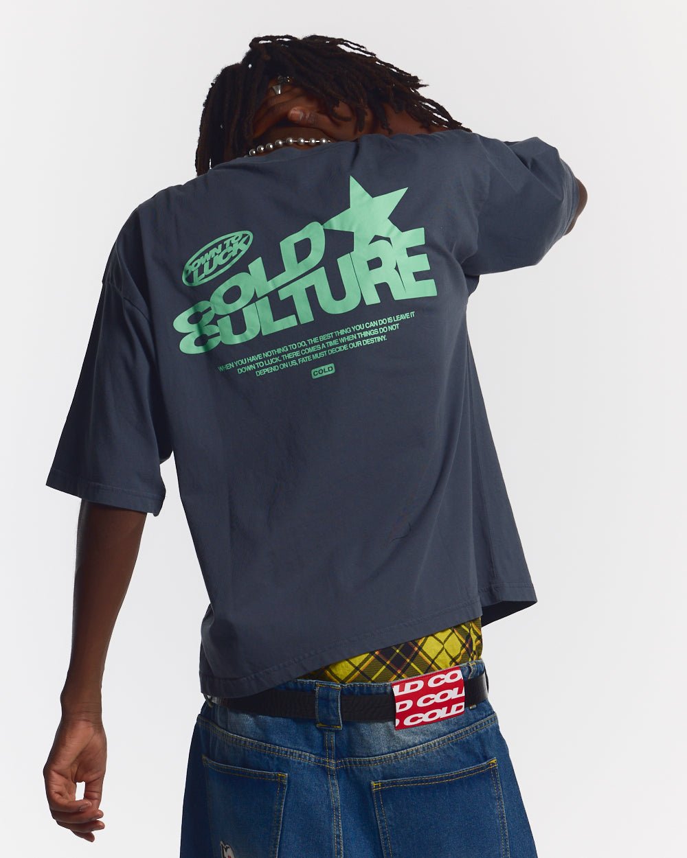 CAMISETA DOWN TO LUCK AZUL OSCURO