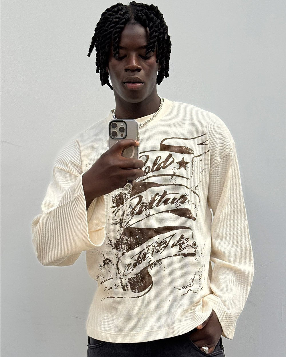 CAMISETA LARGA BURNT ICONS BLANCO OFICINA CAMISETA LARGA BURNT ICONS BLANCO OFICINA