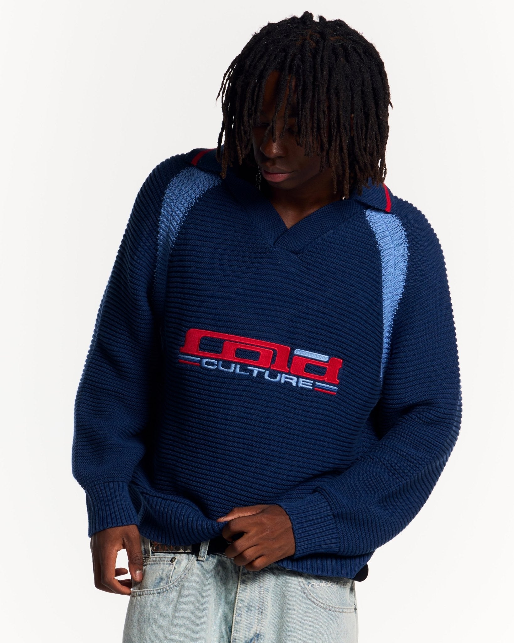 POLERA TUSCANY MANGA LARGA AZUL OSCURO