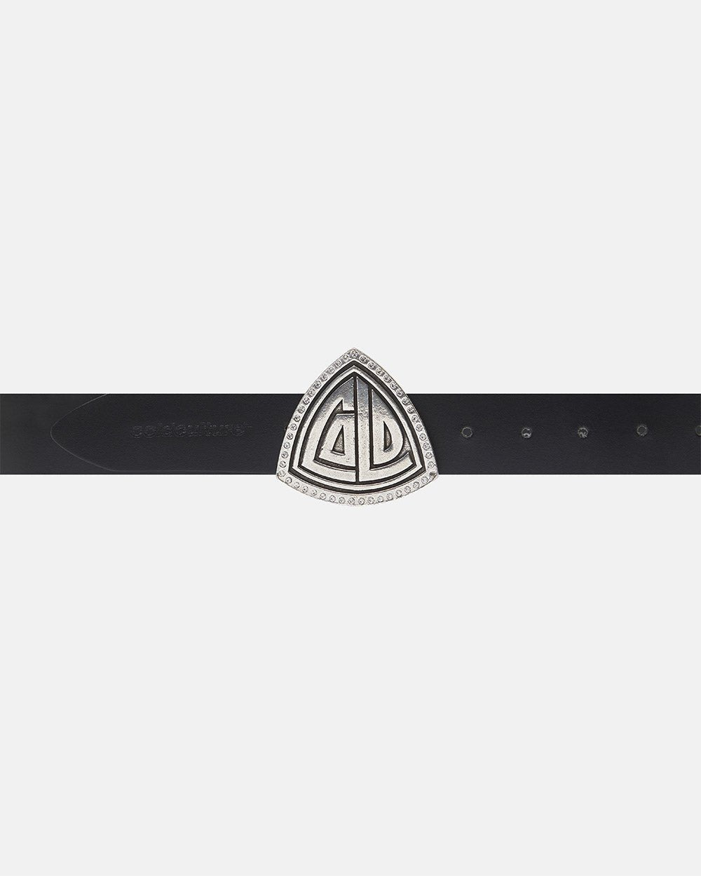 CINTURON DE CUERO BLING BLING TRIANGULAR NEGRO