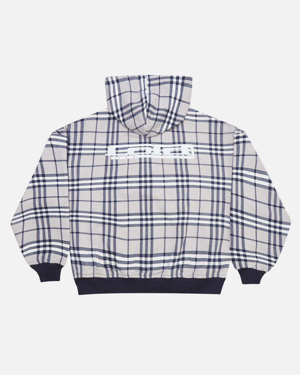 CHAMARRA CON CUELLO ZIP GRID TARTAN AZUL OSCURO/GRIS