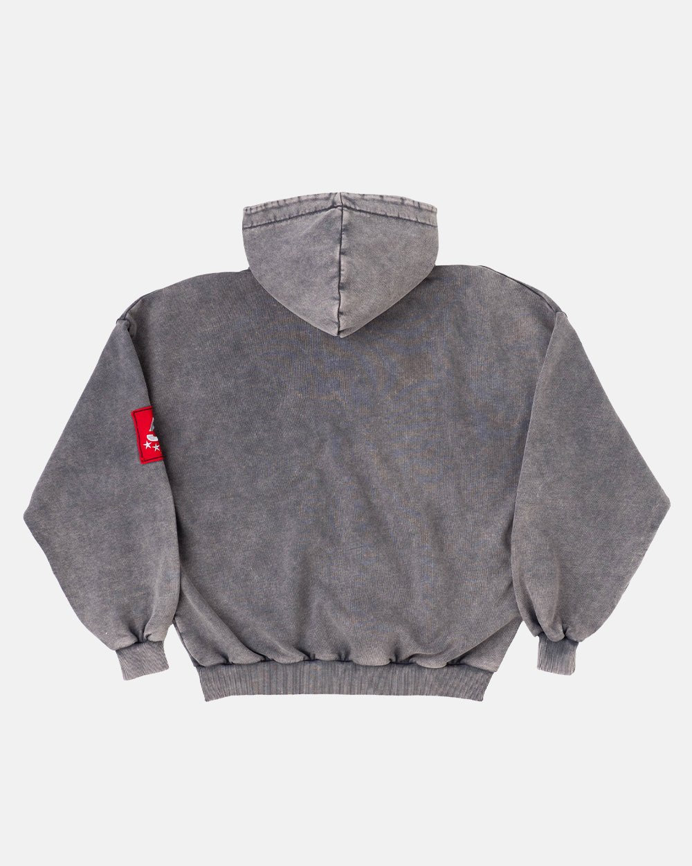 SUDADERA CON CAPILO ZIP NEGRO ENVEJADO