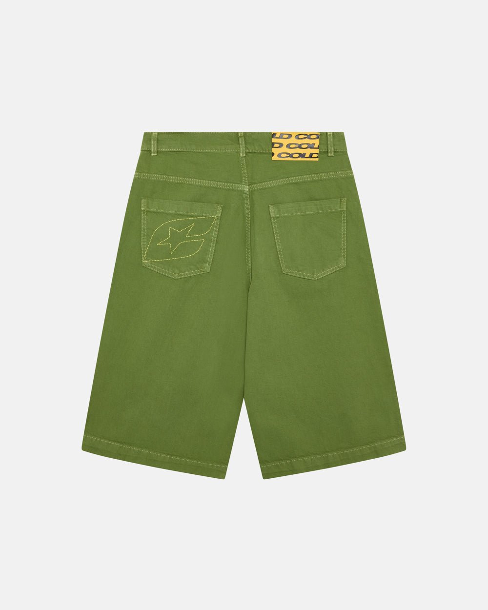 PANTALONES CORTOS CON COSTURA COLOR VERDE DE CACTUS