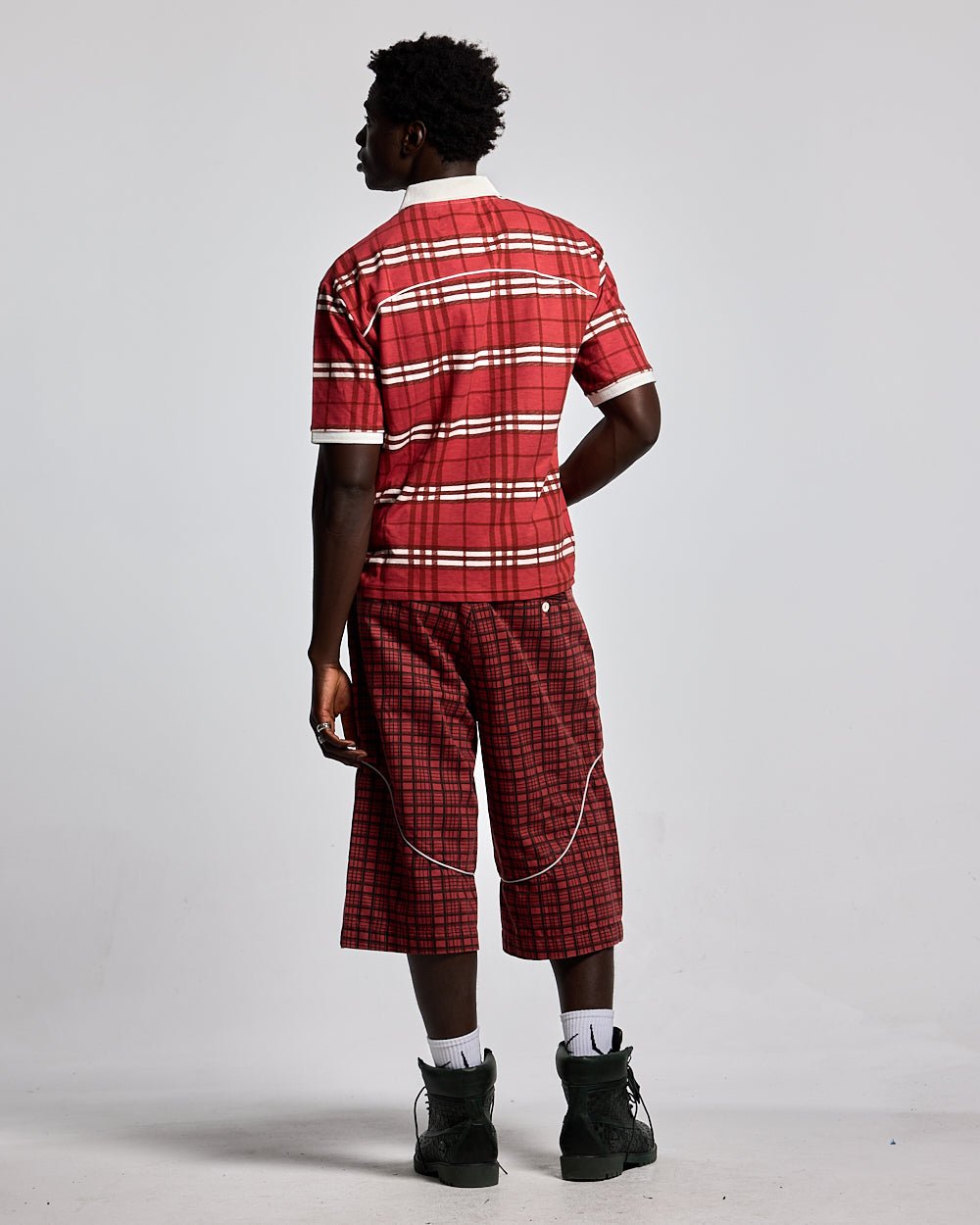 PANTALONES DE TRAJE CON ESTAMPADO CRIMSON