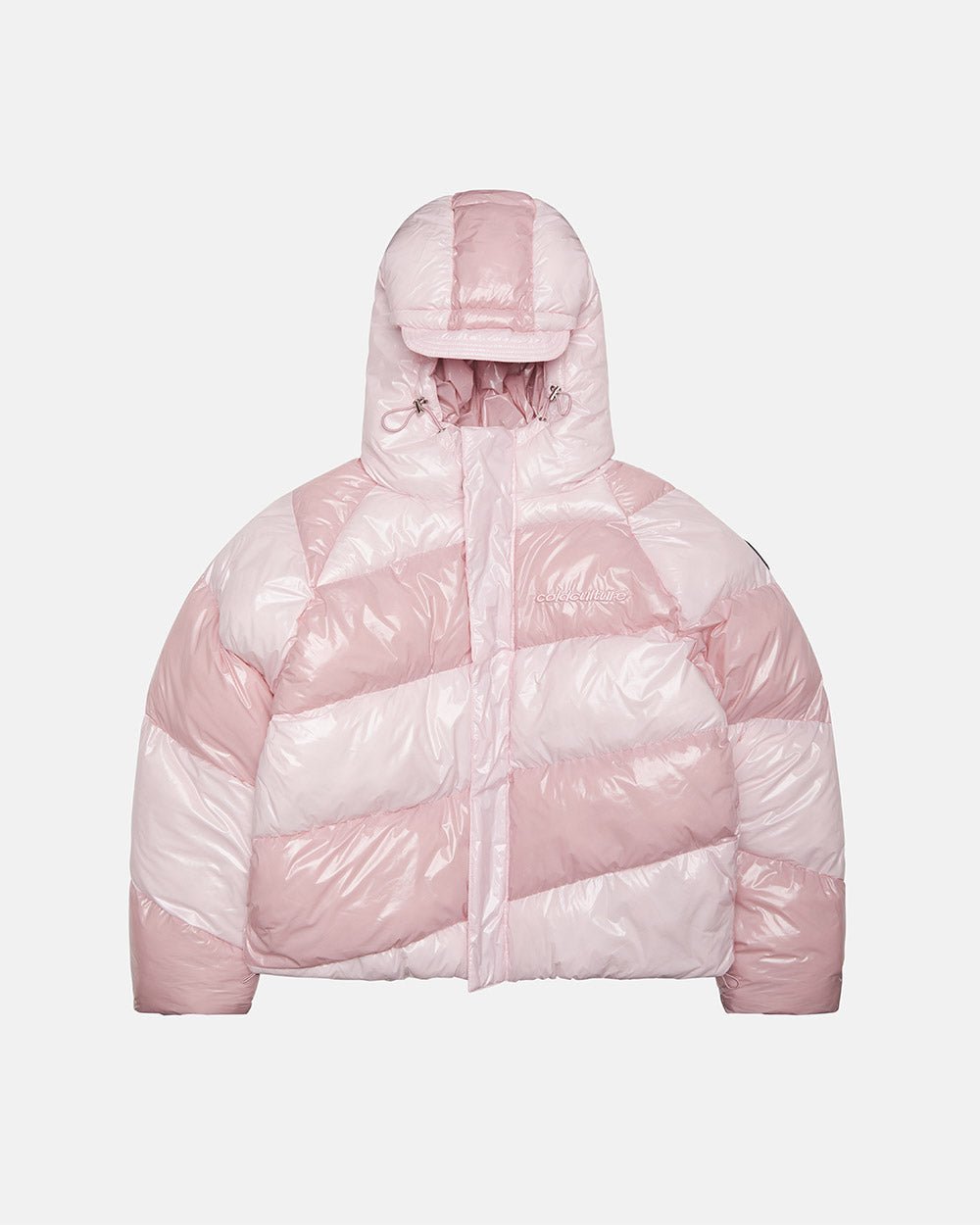 CHALECO PUFFER ESPIRAL BRILLO ROSA MIX