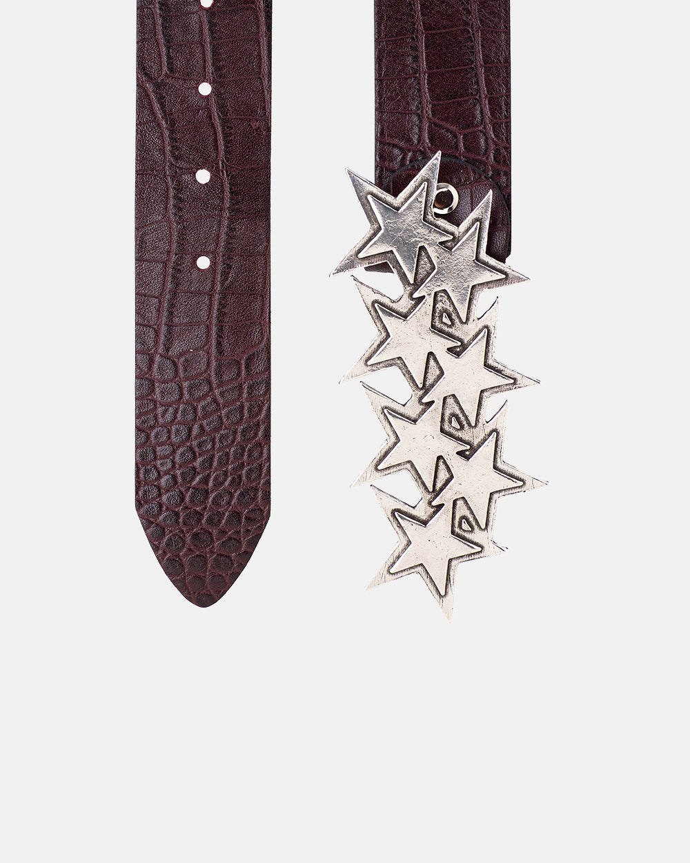 CINTURÓN DE CUERO STARS CON BORDO DE CROCODILO CINTURÓN DE CUERO STARS CON BORDO DE CROCODILO