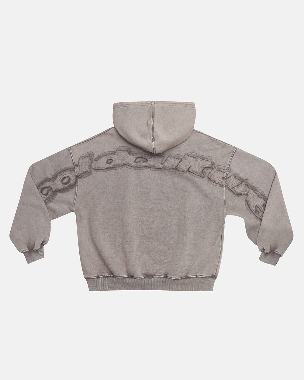 SUDADERA CURVADA DISTRESS GRIS