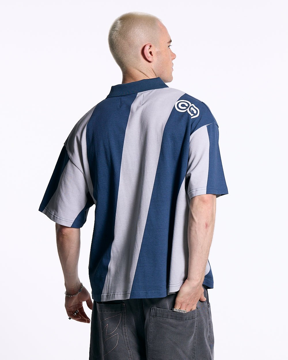 CAMISA POLO CON ESTRIAS ASLANT AZUL
