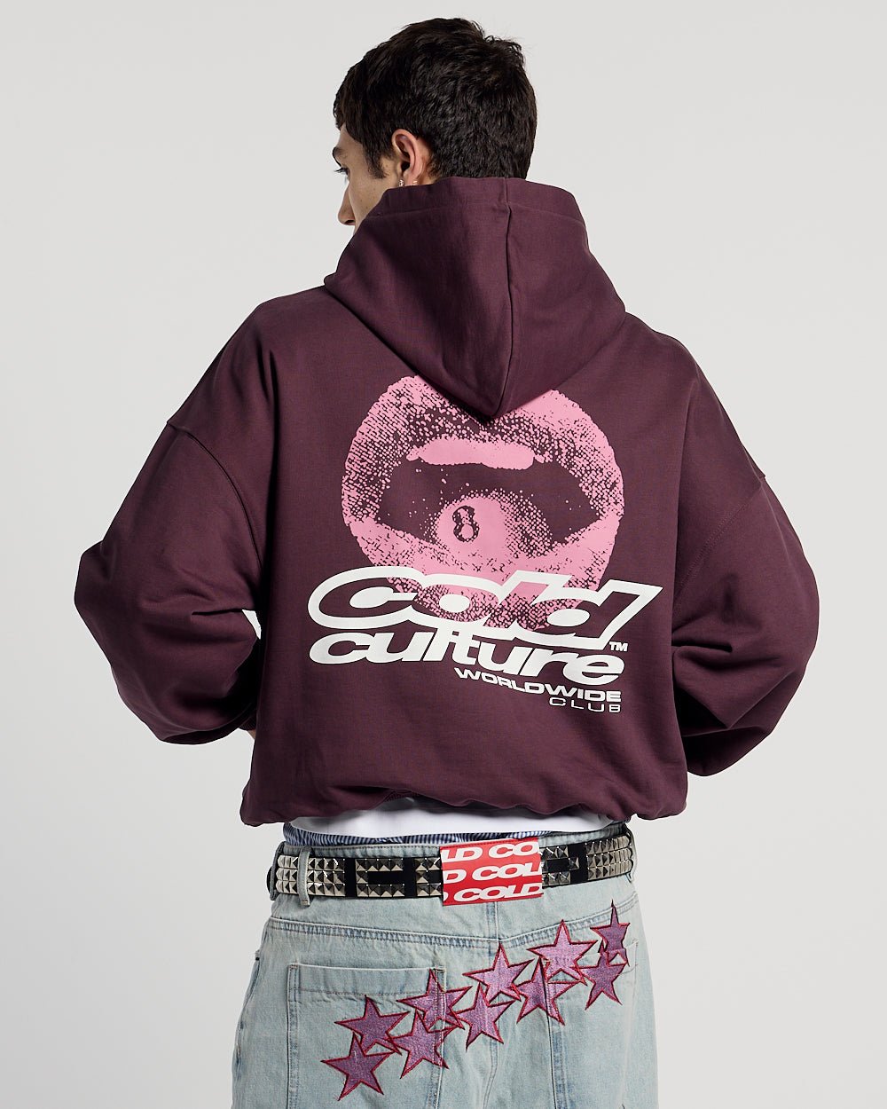 LIP COMBO HOODIE BURGUNDY OSCURO