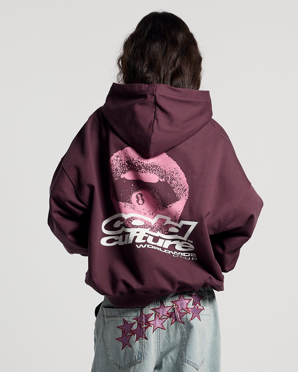 LIP COMBO HOODIE BURGUNDY OSCURO