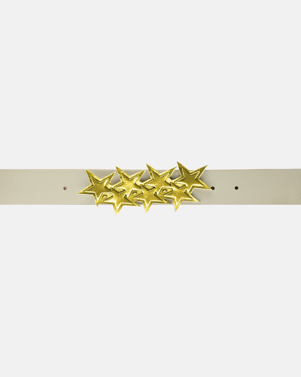 CINTURÓN DE CUERO ESTRELLAS CREMA