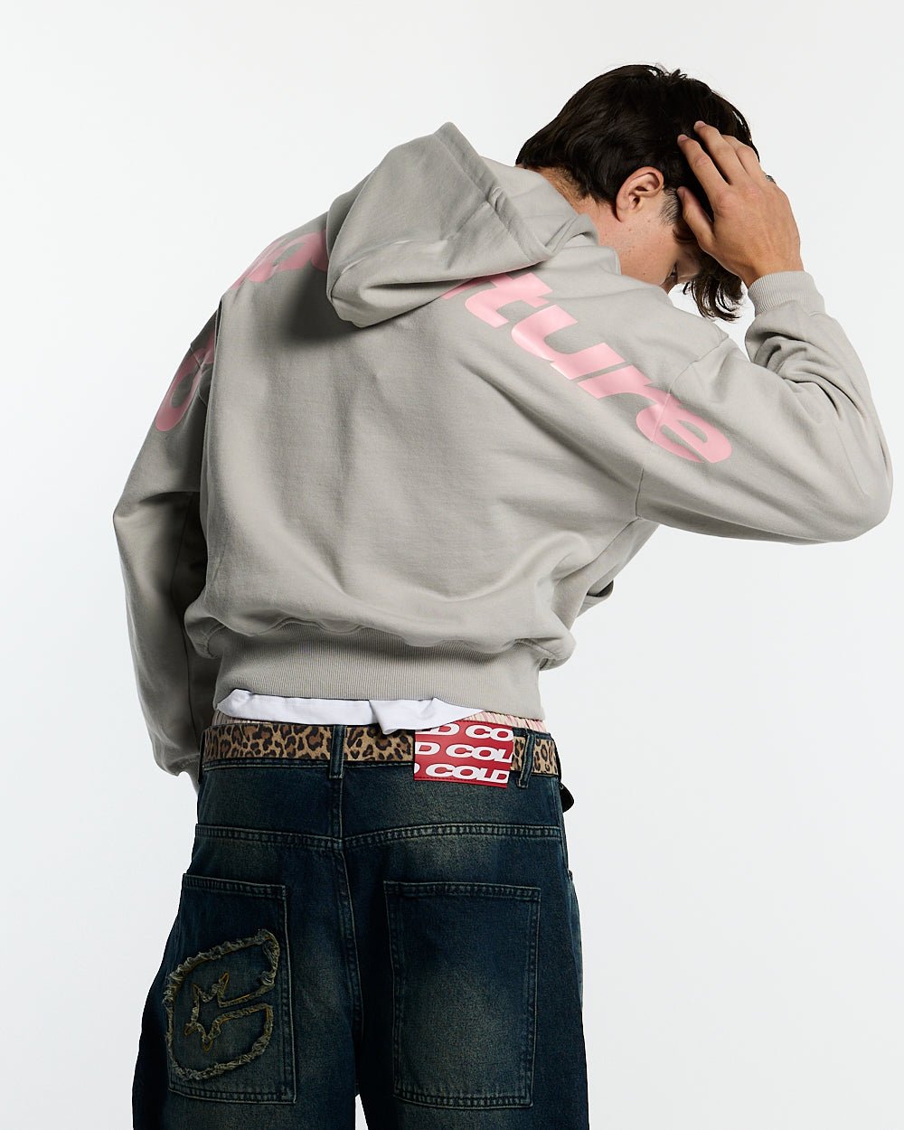 SUDADERA CURVADA GRIS