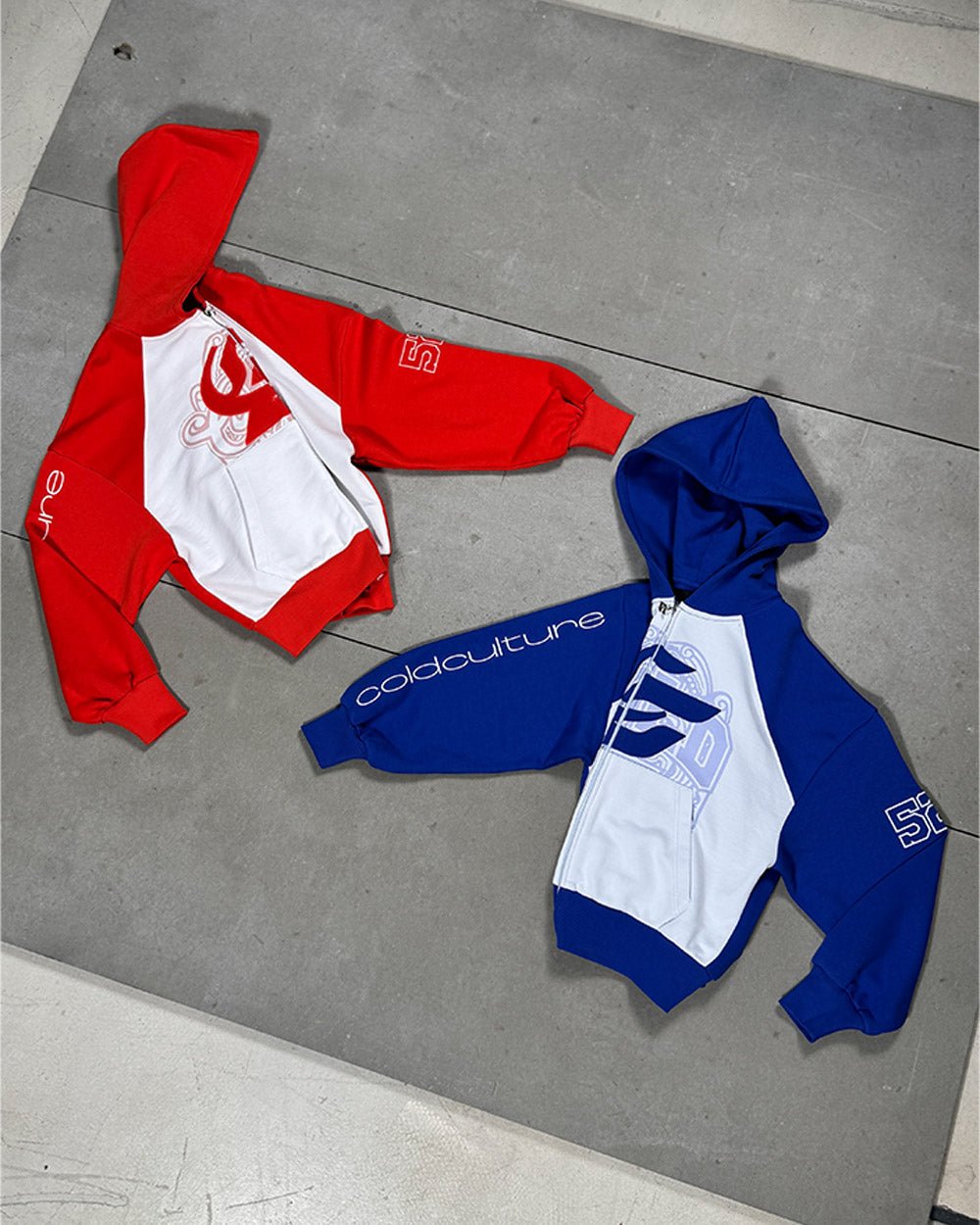 PRESTIGE ZIP HOODIE ROJO Y BLANCO