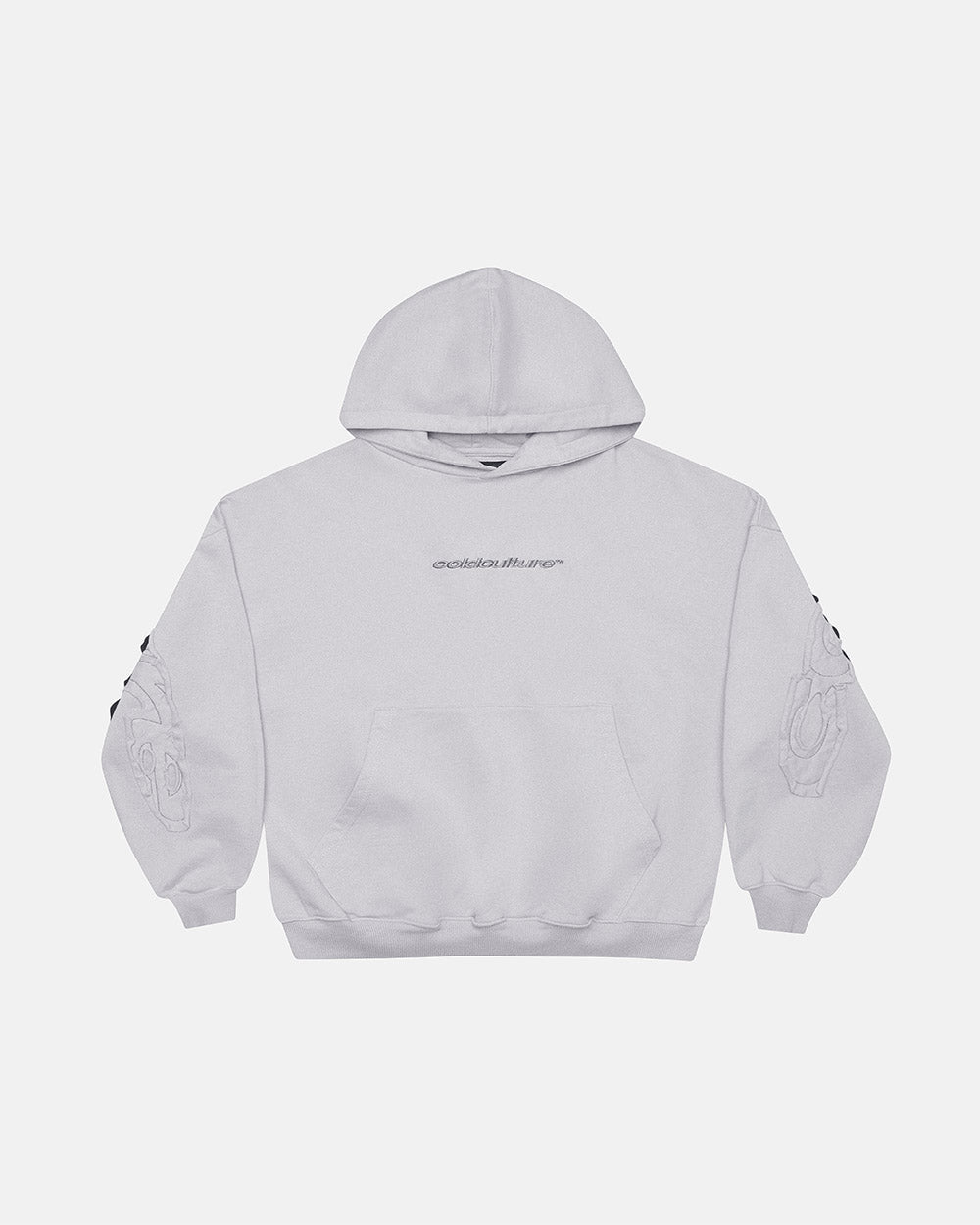HOODIE CURVADO DISTRESSED GRIS CLARO