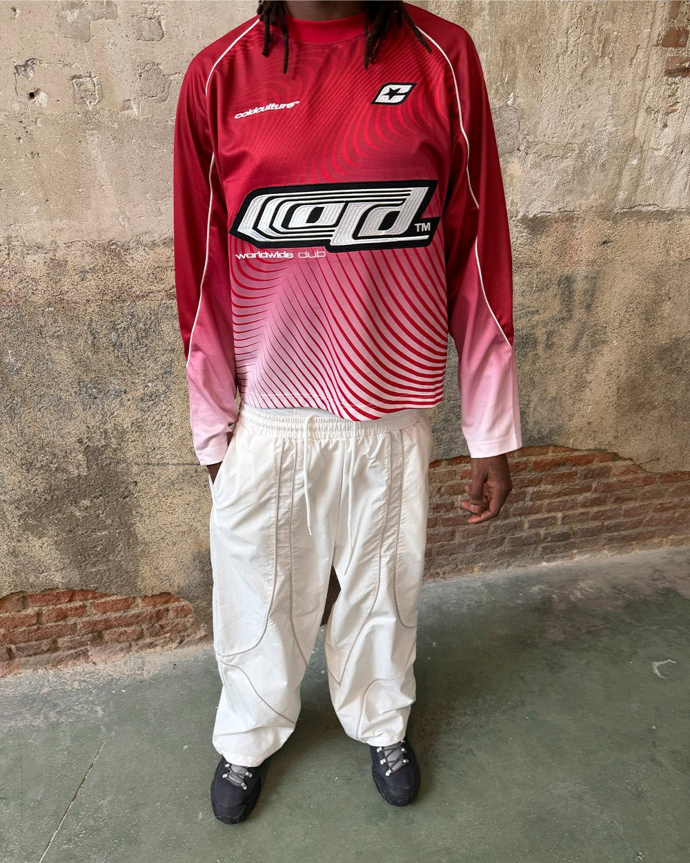 DIFFUSION CAMISA LARGA ROJA Y BLANCA