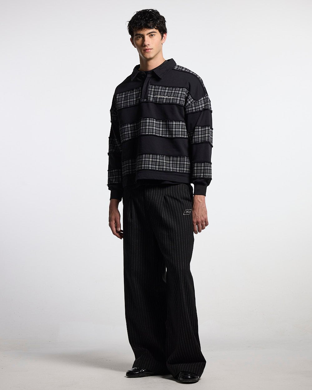 PANTALONES LÍNEA EFECTO COSTURA NEGRO