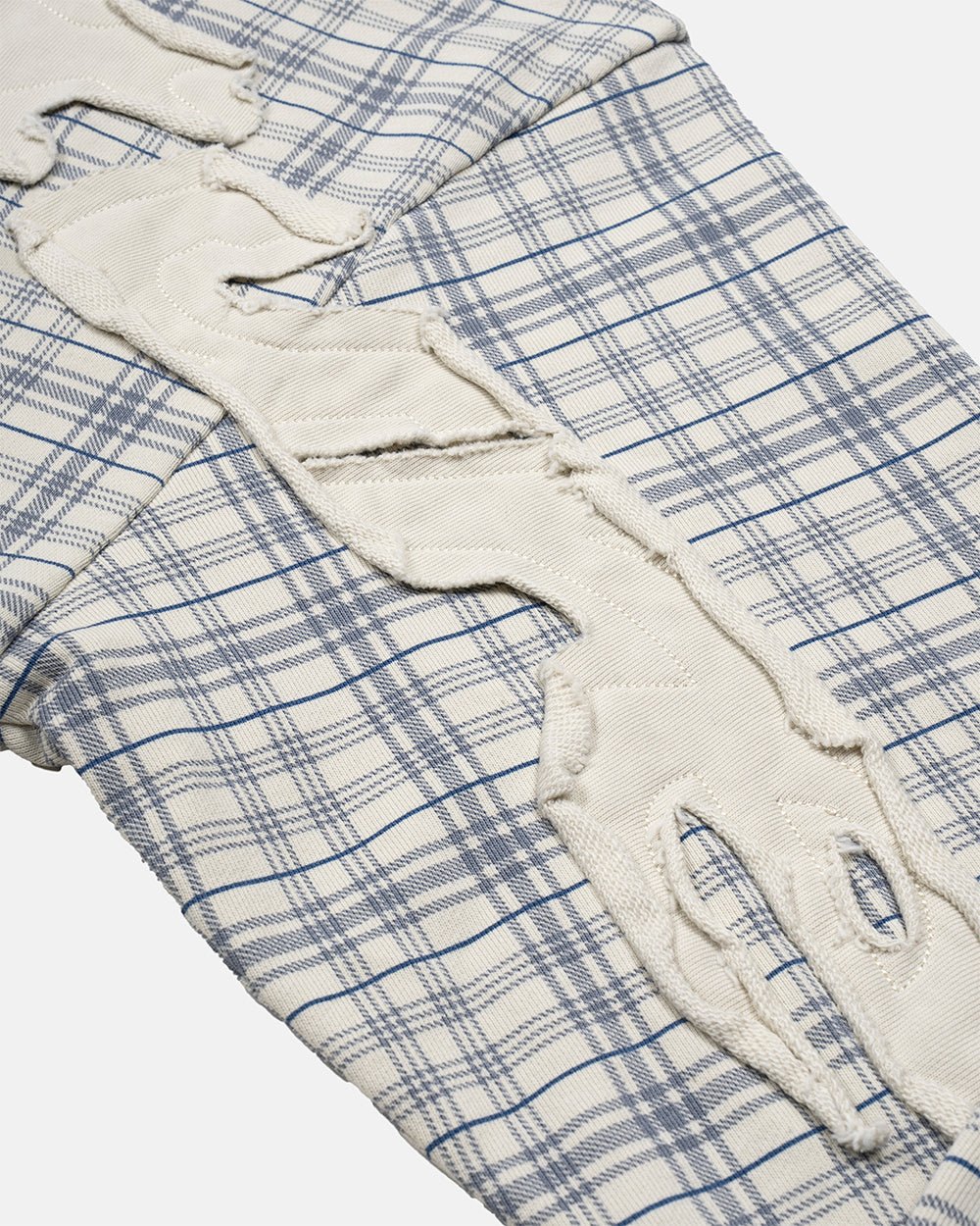 SUDADERA TARTAN BLANCA Y MEZCLA DE AZULES