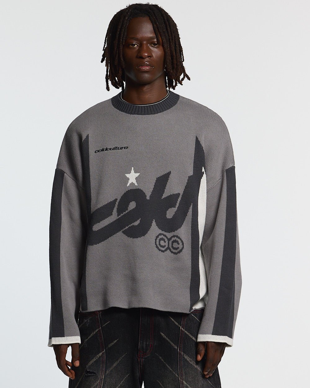 GRENDA KNIT GRIS, NEGRO Y BLANCO