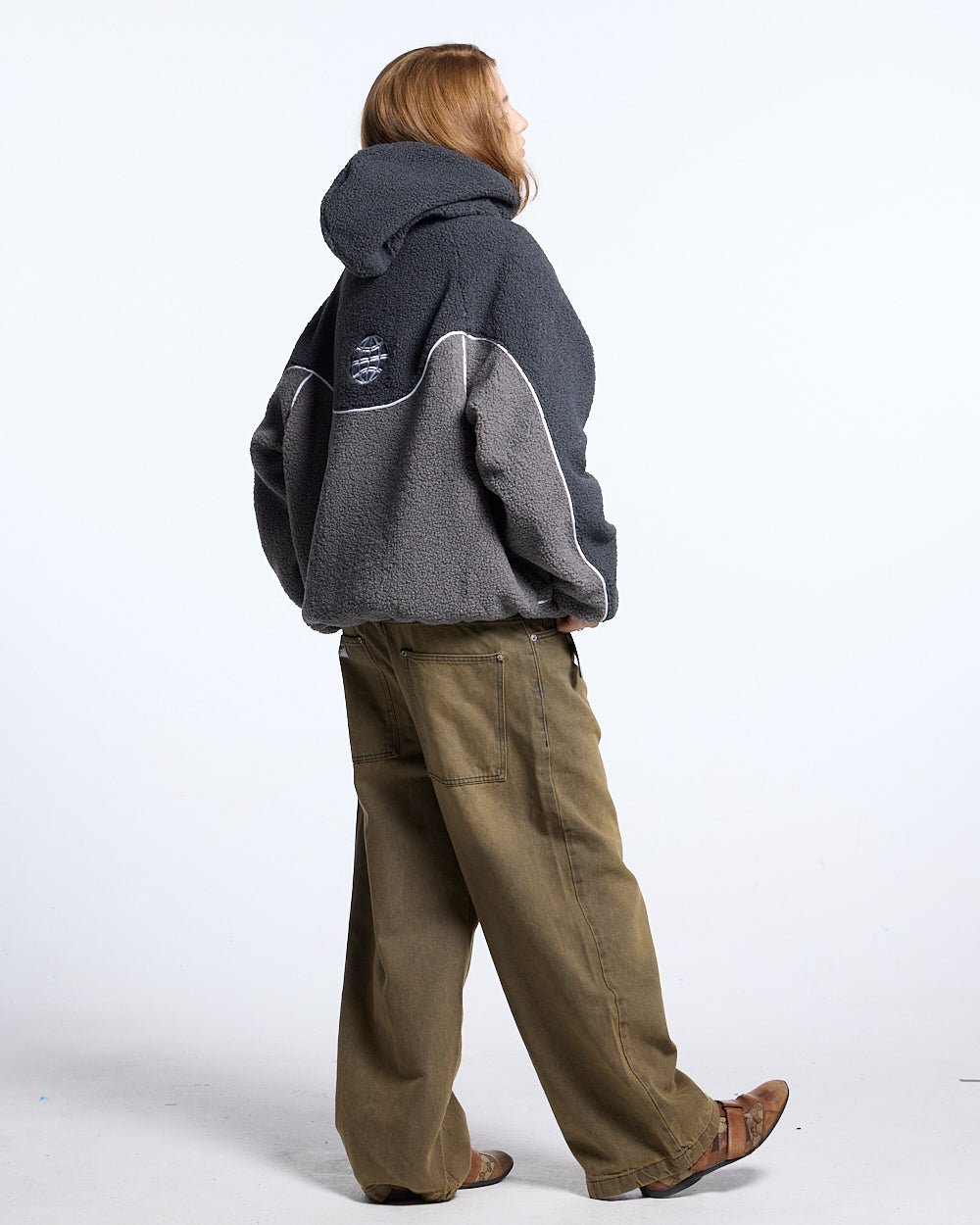 CHAQUETA DE FLEECE SIN RIESGO GRIS OSCURO/GRIS POLVO