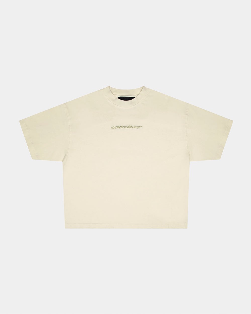 CAMISETA CURVA DE ESTILO DESGASTADO CREMA