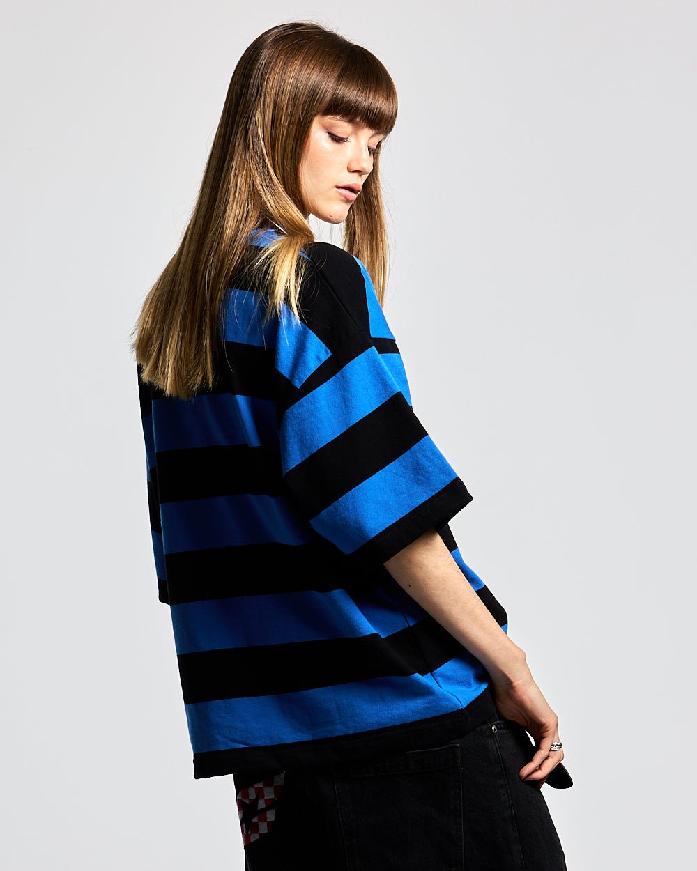 CAMISETA POLO DE BARRAS GRANDES JASPER AZUL