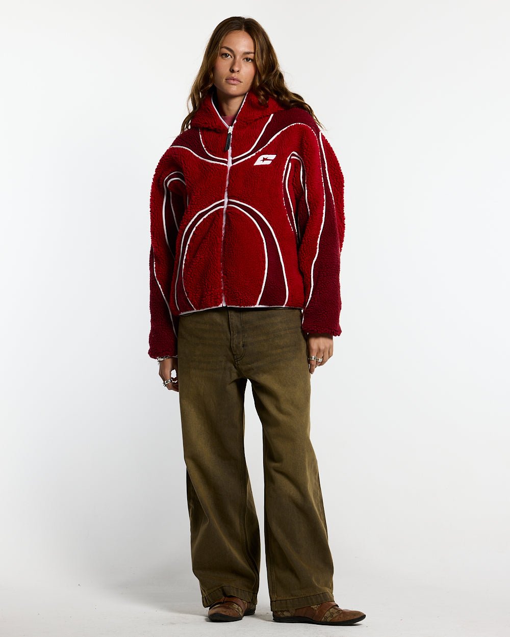 CHAQUETA DE FLEECE ROJA