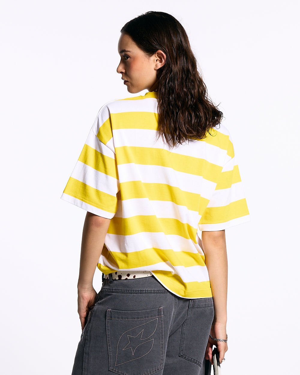 CAMISETA LOLLY ICE BLANCA Y BARRAS AMARILLAS