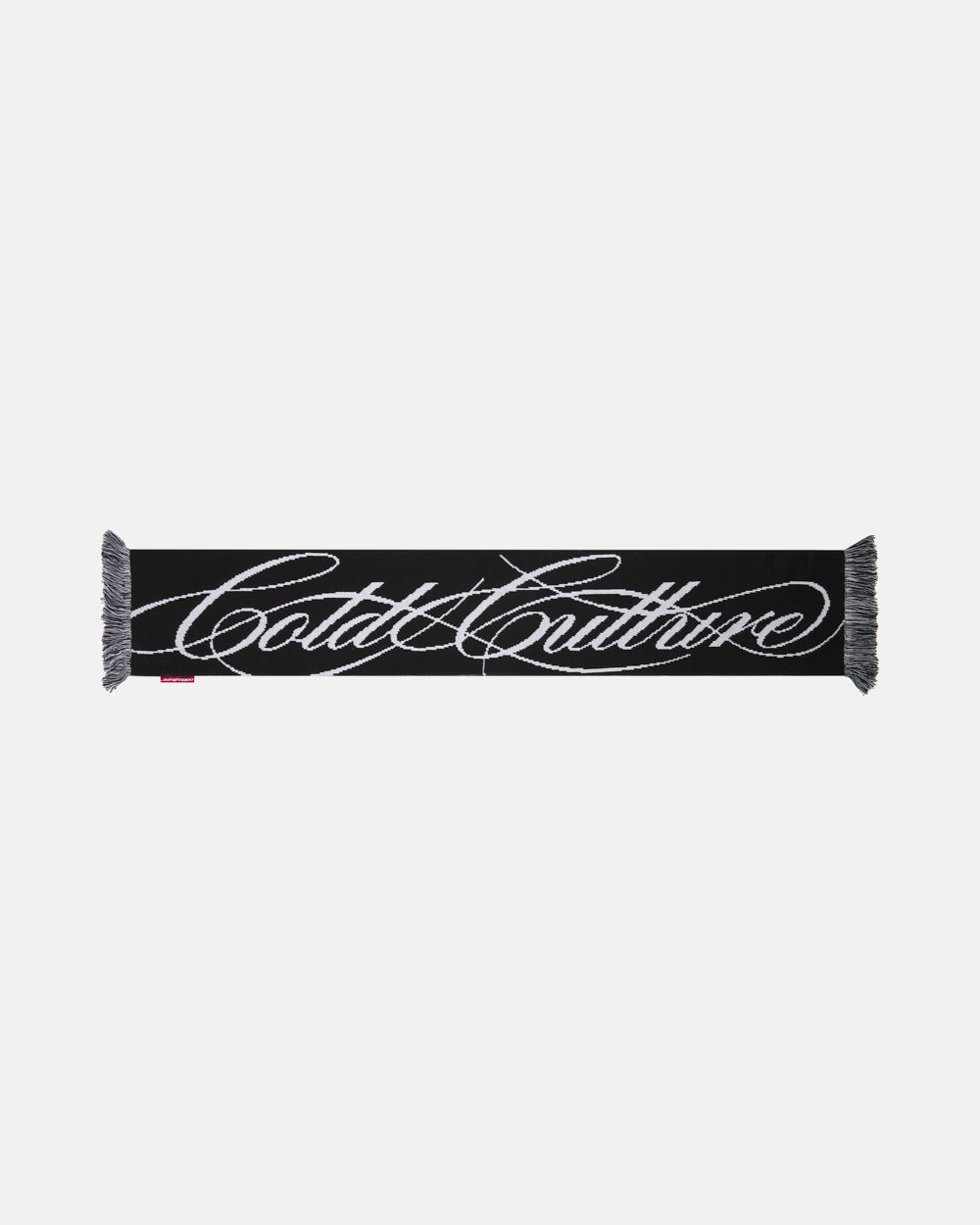 PASHMINA DOBLE LADO CON LOGO DE LETRAS NEGRO Y BLANCO