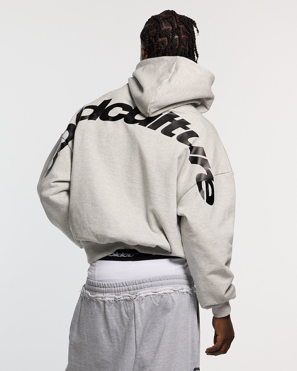 SUDADERA CURVADA GRIS MELANZÓN