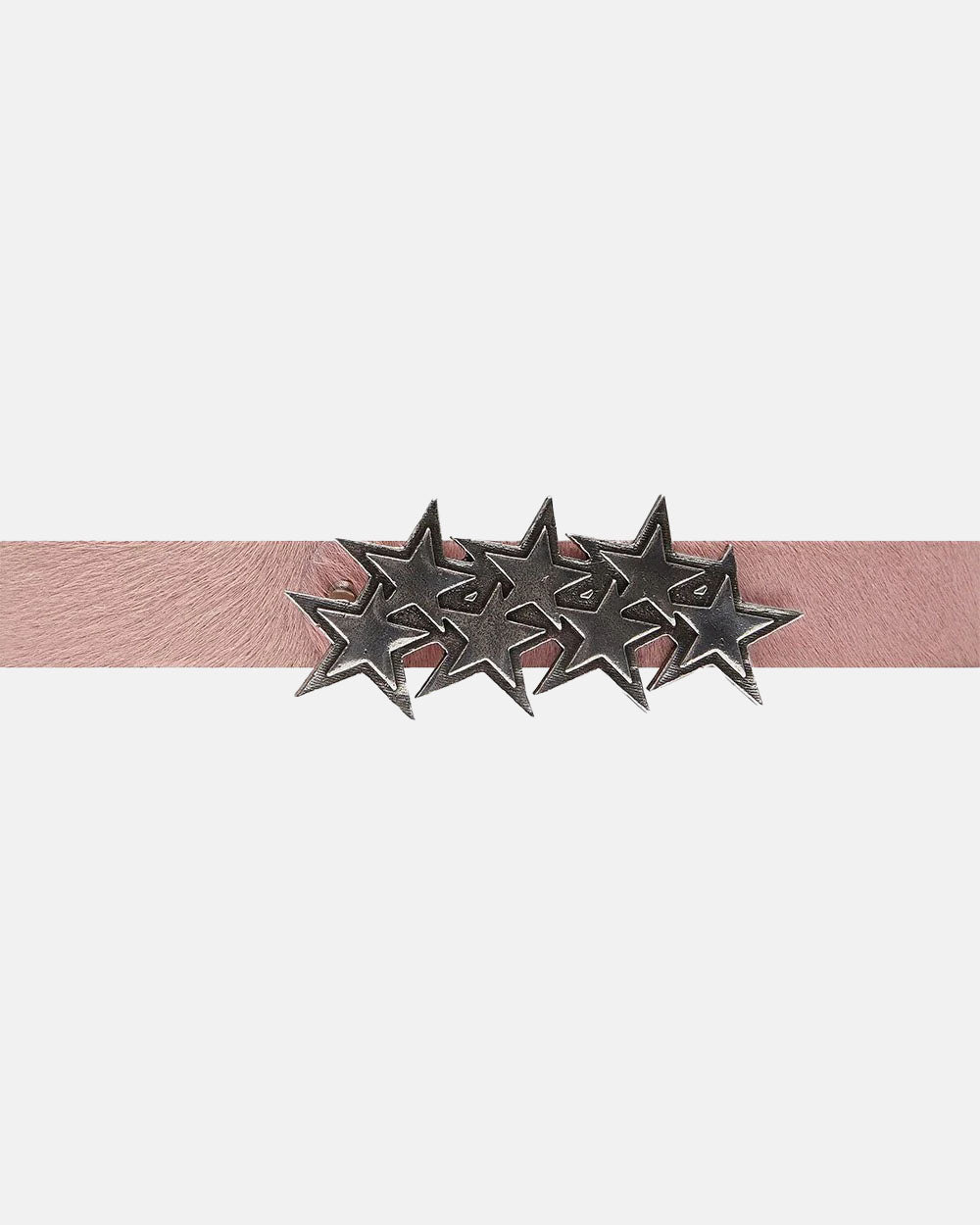 CINTURÓN DE CUERO CON PELUSA ROSA ESTRELLAS