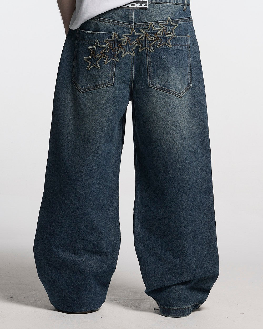 PANTALONES DISTRESS STARS V2 AZUL DENIM
