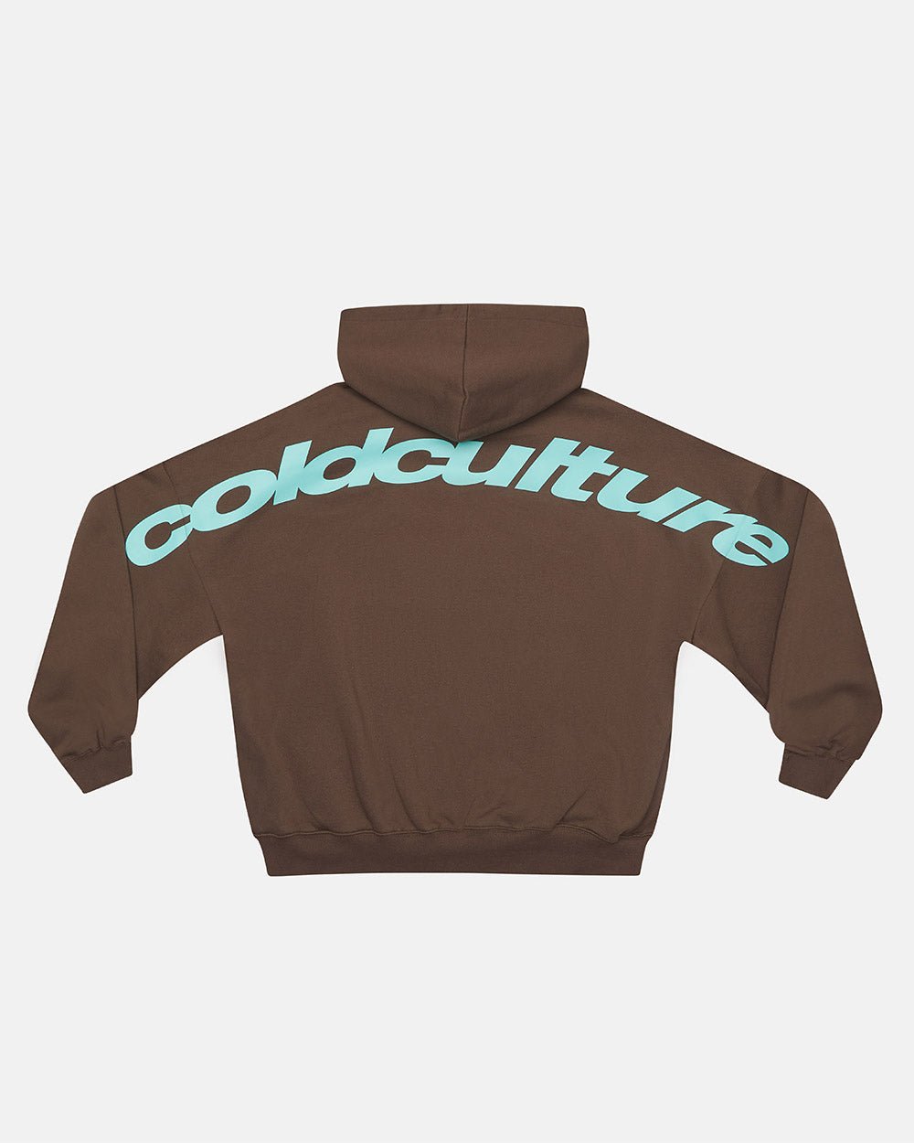 HOODIE CON CIERRE CURVO MARRÓN Y AZUL