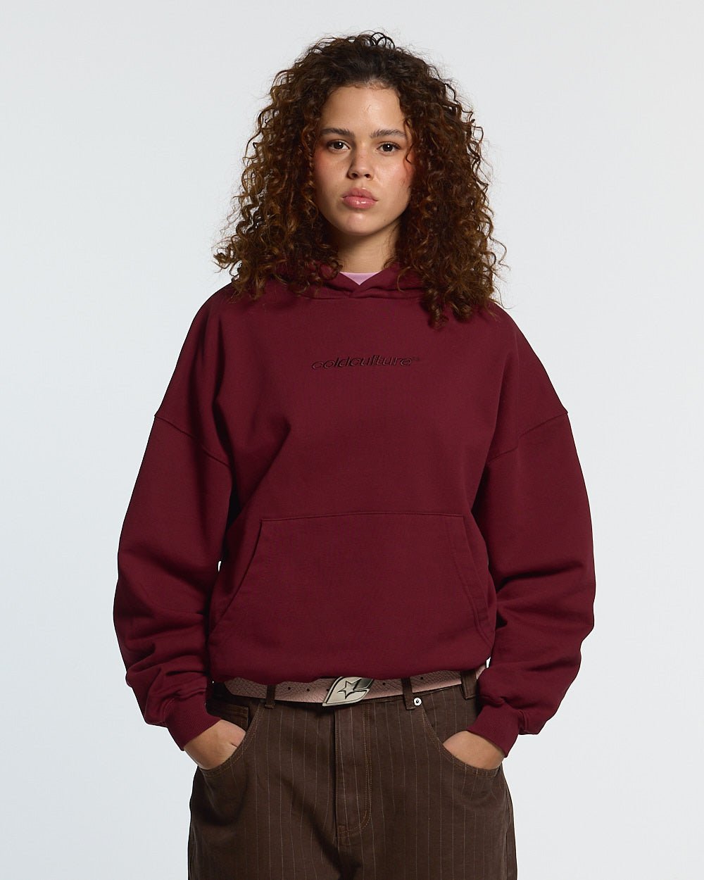 HOODIE CURVADO DISTRESS BURGUNDY