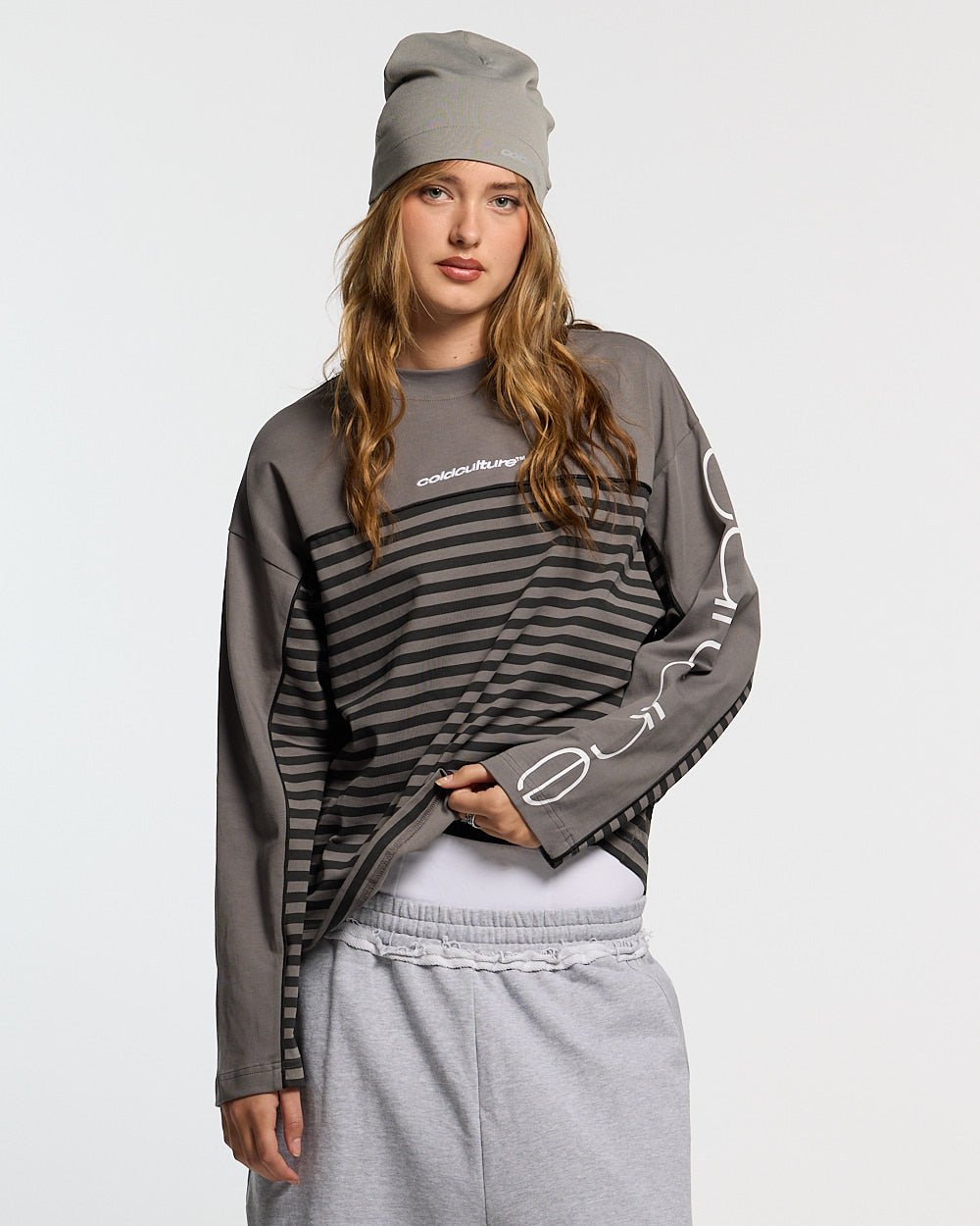 CAMISA DE MANGA LARGA DOBLE CARA GRIS OSCURO