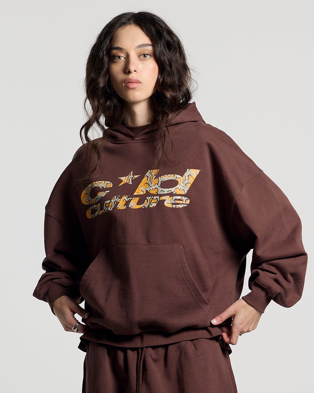 HOODIE SNAKE WILD MARRÓN