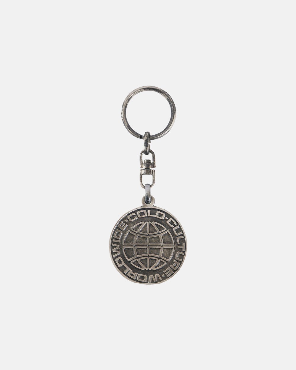 LLAVERO DE METAL CON LOGO DEL MUNDO