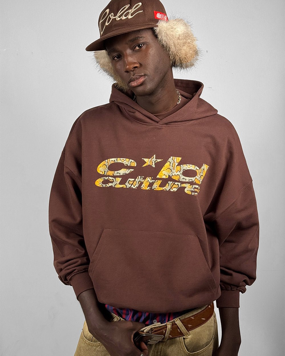 HOODIE SNAKE WILD MARRÓN