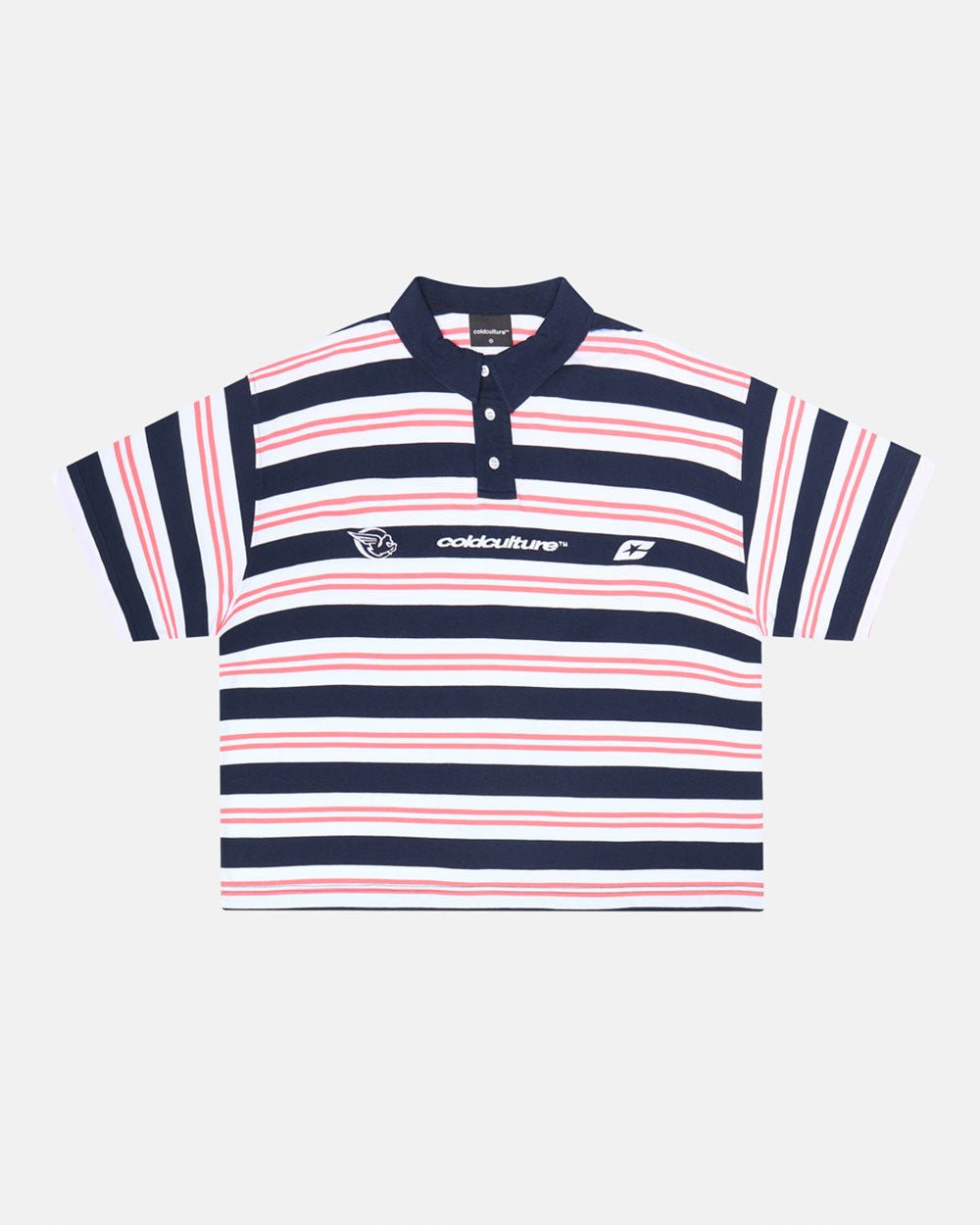 POLERA AEROSTRIPES AZUL MARINO/CORAL