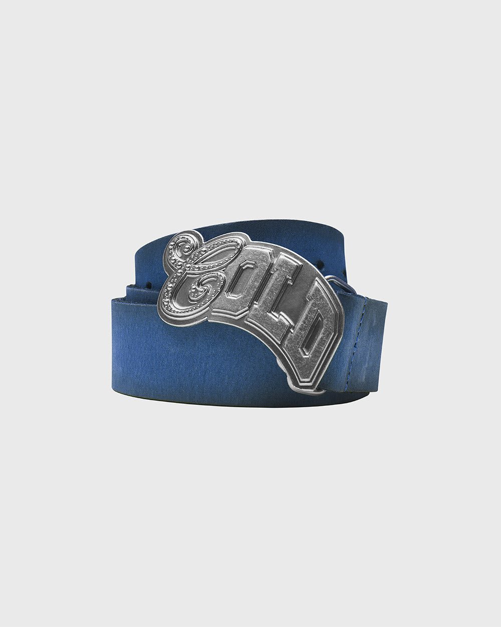 CINTURÓN DE CUERO VARSITY AZUL MEZCLADO