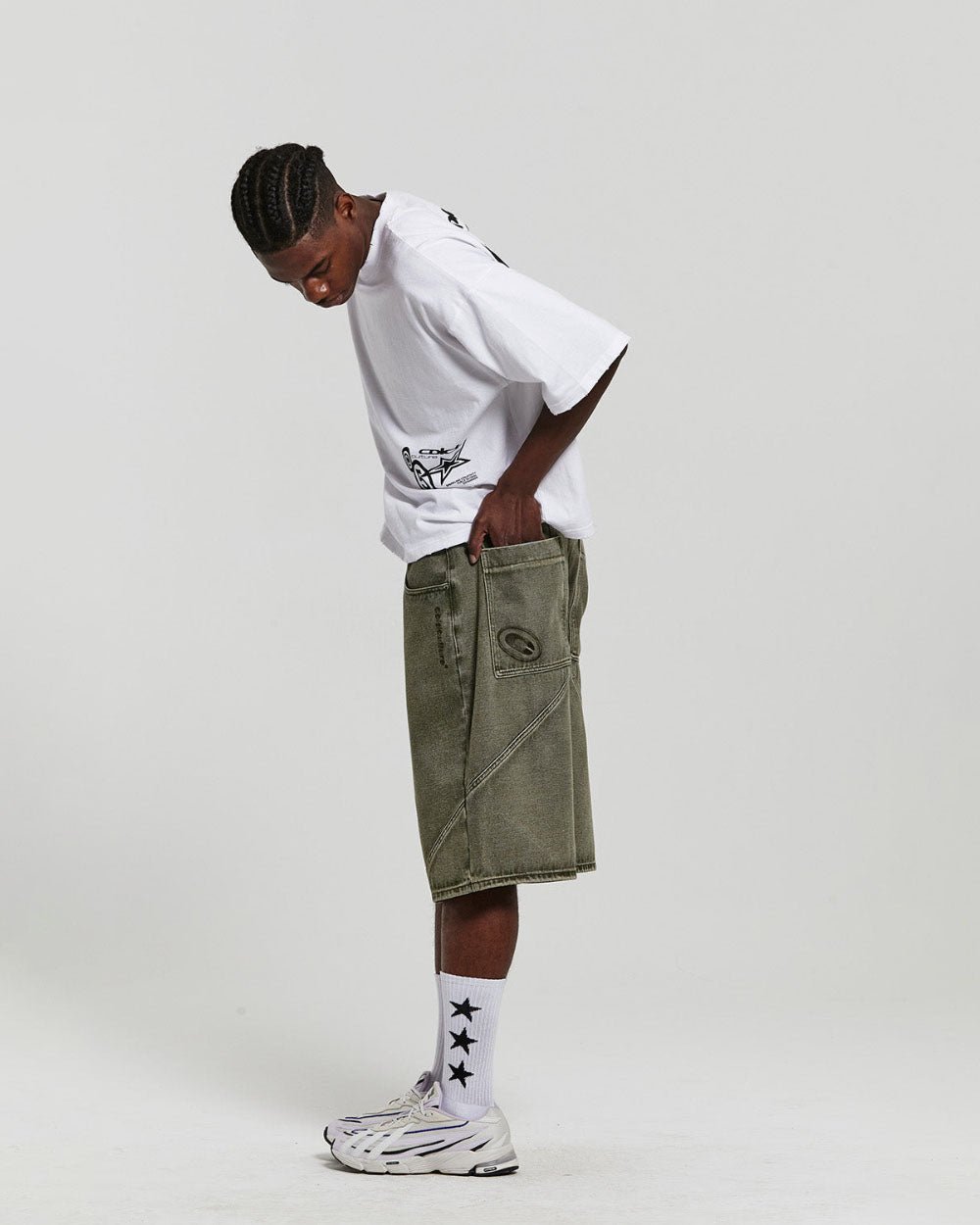 PANTALONES CORTOS V2 ACID GREEN DENIM