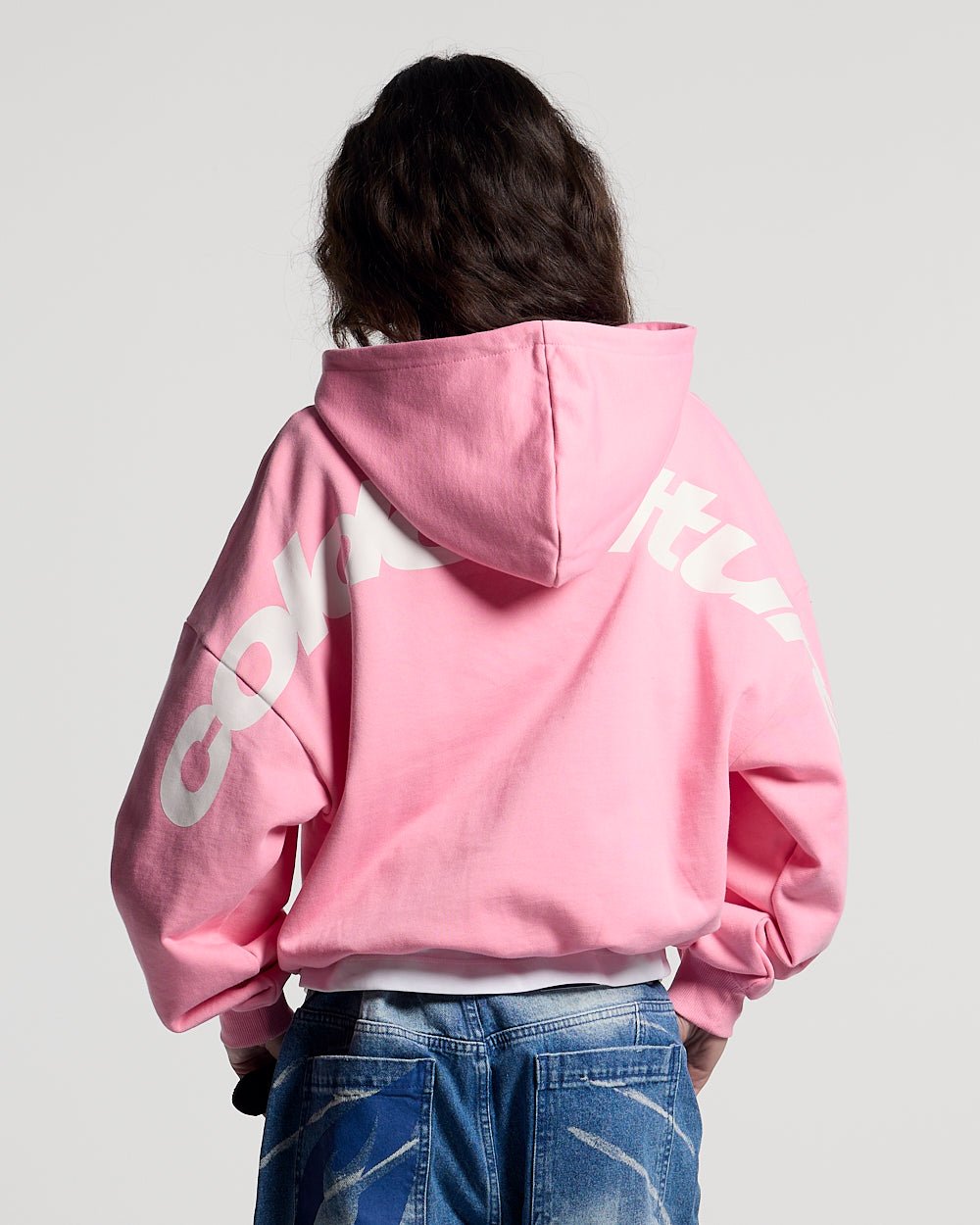 SUDADERA CURVADA ROSA
