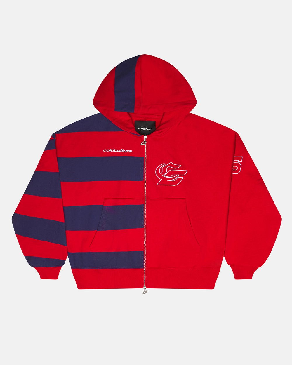 CHANDAL CON CUELLO ZIP BARNA ROJO Y AZUL OSCURO