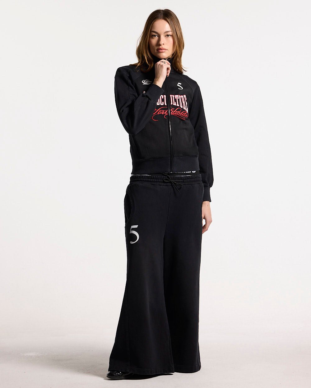NIA SET ZIP UP NEGRO
