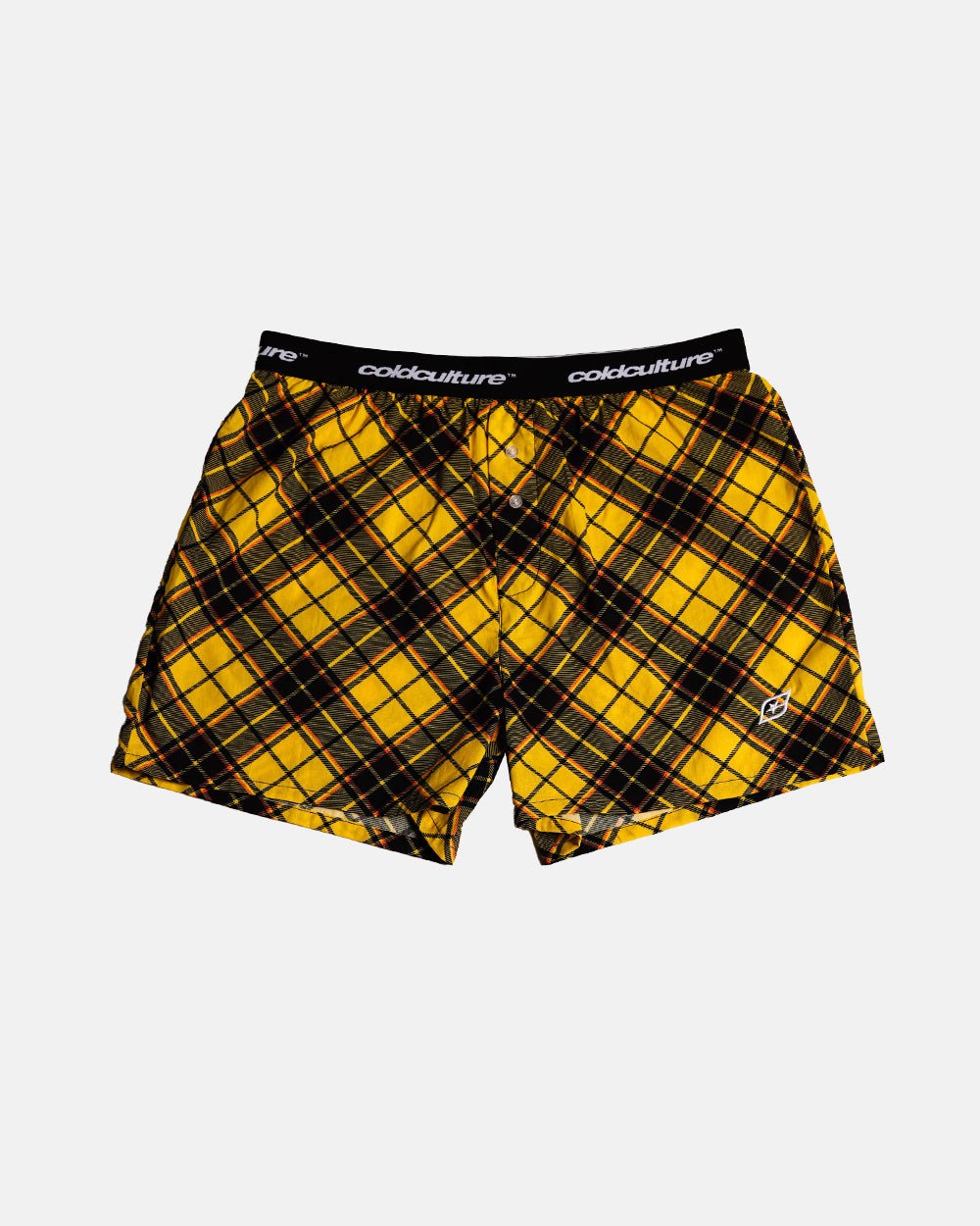 CONJUNTO DE BOXER CUADROS AMARILLO/CREMA TARTAN
