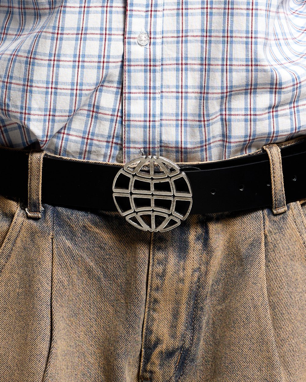 CINTURÓN DE CUERO MUNDIAL NEGRO