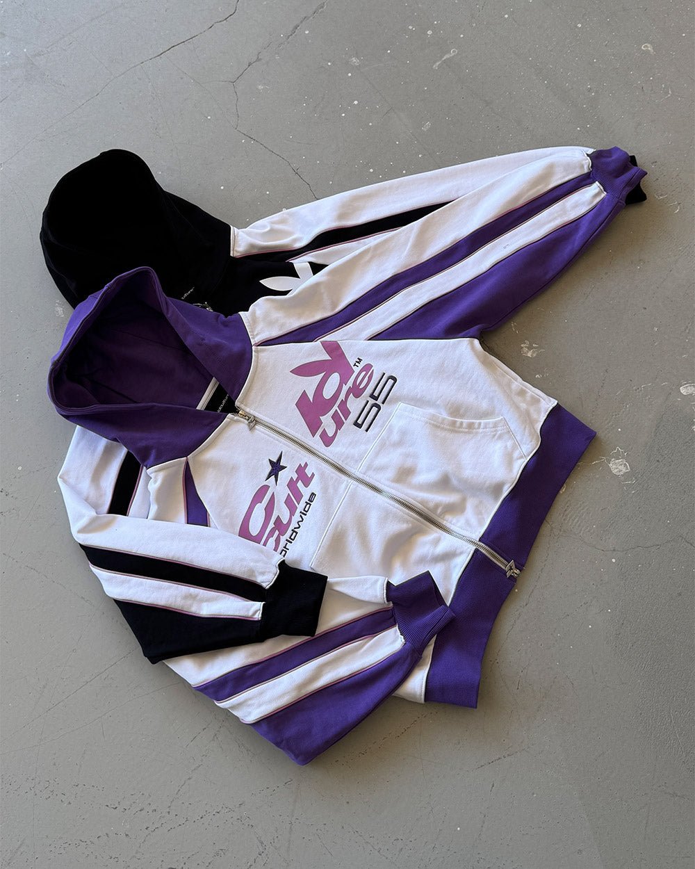 TEASE ME ZIP HOODIE NEGRO Y GRIS