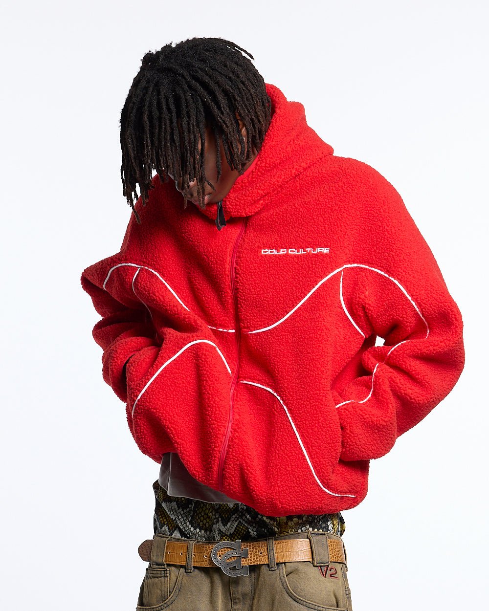CHAQUETA DE FLEECE SIN RIESGO VIVID RED CHAQUETA DE FLEECE SIN RIESGO VIVID RED
