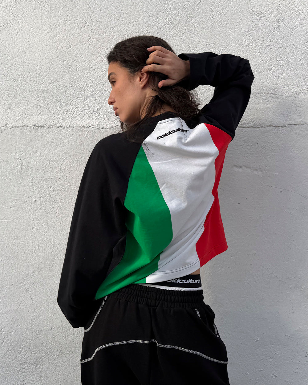 TRICOLORE CAMISETA LARGA NEGRO