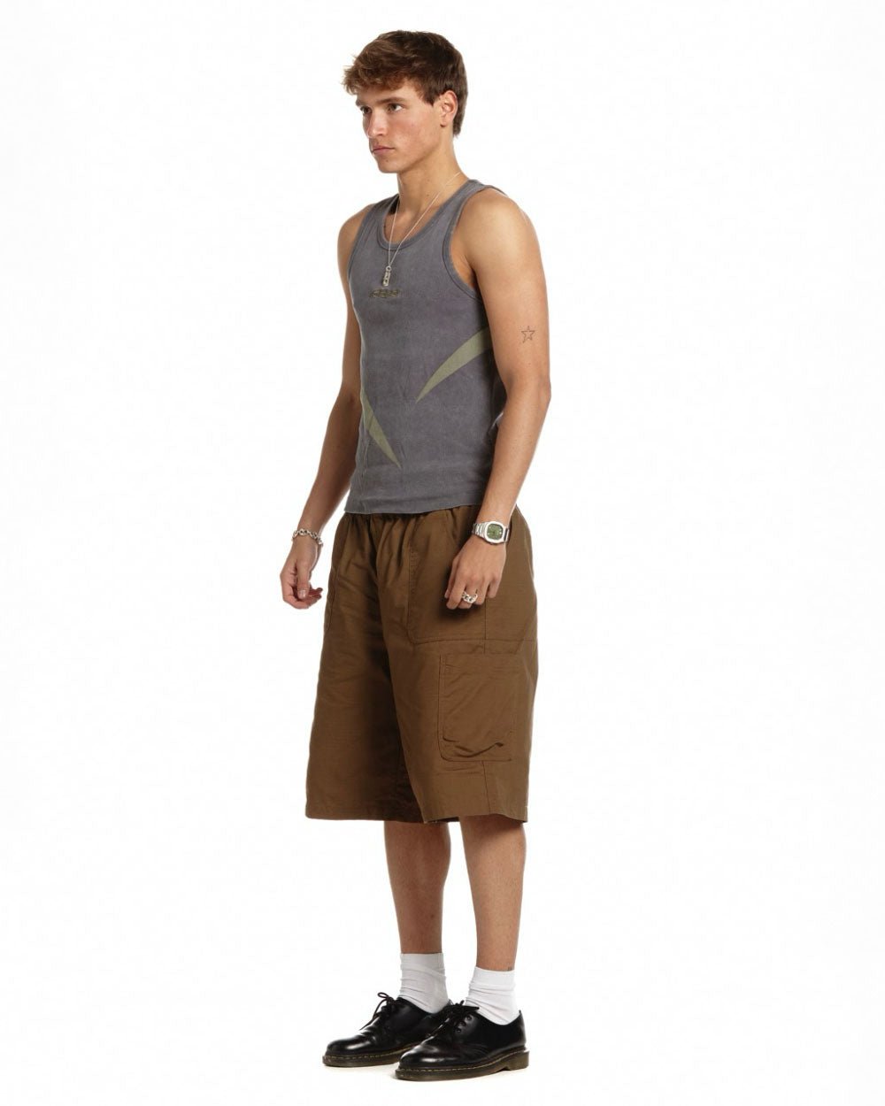 PANTALONES CORTOS DOBLE BOLSILLO GRIS CUARZO