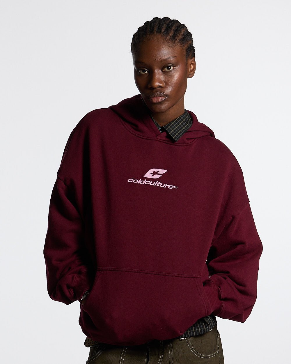 SUDADERA CURVADA ROJO VINO